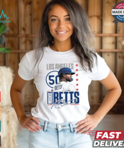 Mookie betts #50 white signature shirt