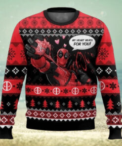 My Heart Beats For You Deadpool Ugly Christmas Sweater