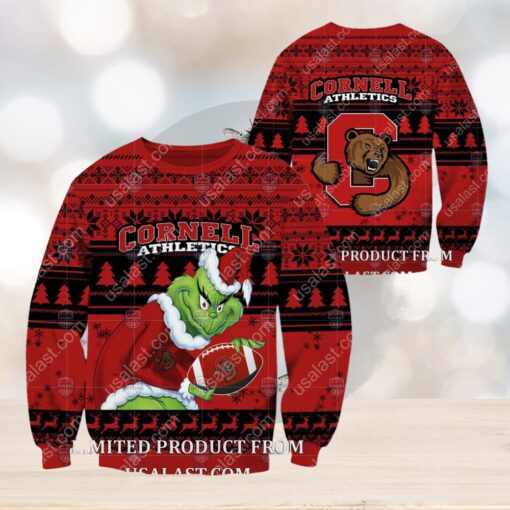 NCAA Cornell Big Red Sneaky Grinch Christmas 2024 Ugly Sweaters