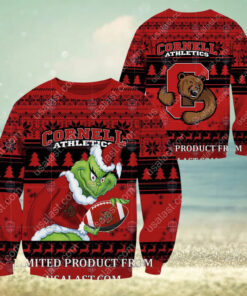 NCAA Cornell Big Red Sneaky Grinch Christmas 2024 Ugly Sweaters