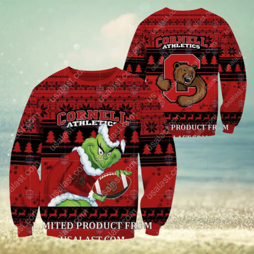 NCAA Cornell Big Red Sneaky Grinch Christmas 2024 Ugly Sweaters