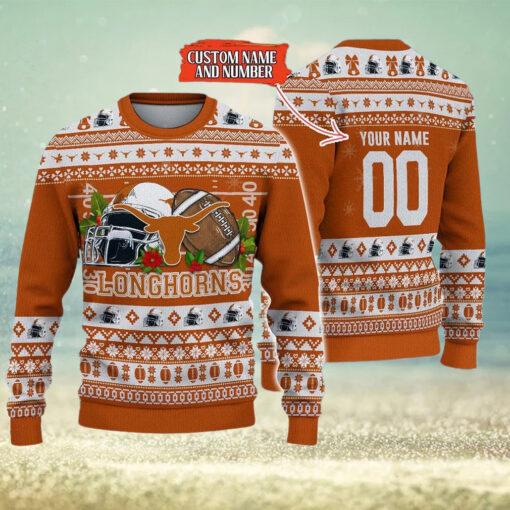 NCAA Texas Longhorns Logo Team Football Custom Knitted Ugly sweater