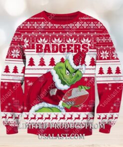 NCAA Wisconsin Badgers Sneaky Grinch Christmas 2024 Ugly Sweater