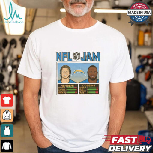 NFL Jam Los Angeles Chargers Herbert And Dobbins 2024 t shirt