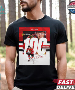 NHL Chicago Blackhawks Lukas Reichel 100 Games Played Signature Poster t shirt