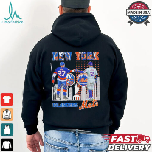 New York Islanders Anders Lee x New York Mets Francisco Lindor skyline shirt