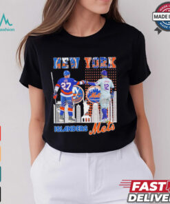 New York Islanders Anders Lee x New York Mets Francisco Lindor skyline shirt