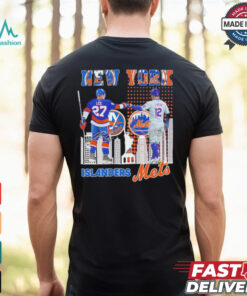 New York Islanders Anders Lee x New York Mets Francisco Lindor skyline shirt