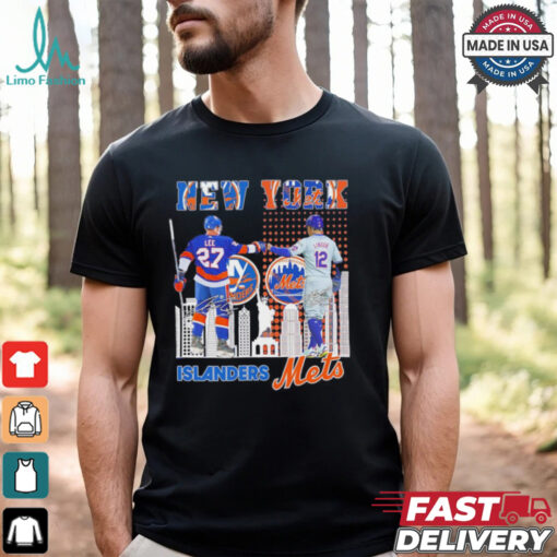 New York Islanders Anders Lee x New York Mets Francisco Lindor skyline shirt
