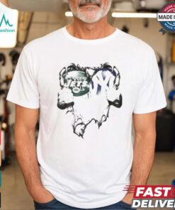 New York Jets And Yankees Sport Team love heart shirt