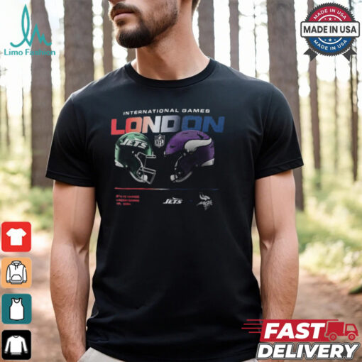 New York Jets vs. Minnesota Vikings Nike International Games London 2024 T Shirt