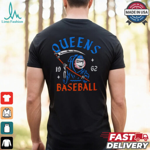 New York Mets Mr. Met Grim Reaper Queens Baseball 1962 Tee shirt