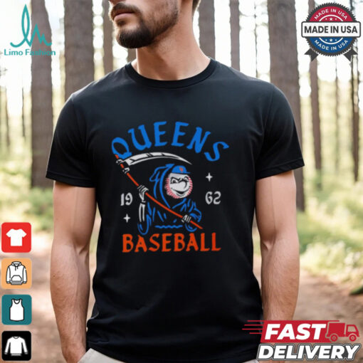 New York Mets Mr. Met Grim Reaper Queens Baseball 1962 Tee shirt