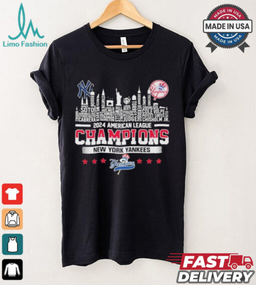 New York Yankees 2024 American League Champions Skyline T Shirt