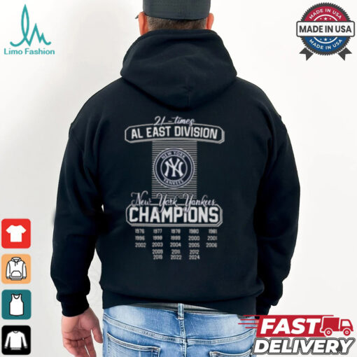 New York Yankees 21 Times AL East Division Champions 2024 Shirt