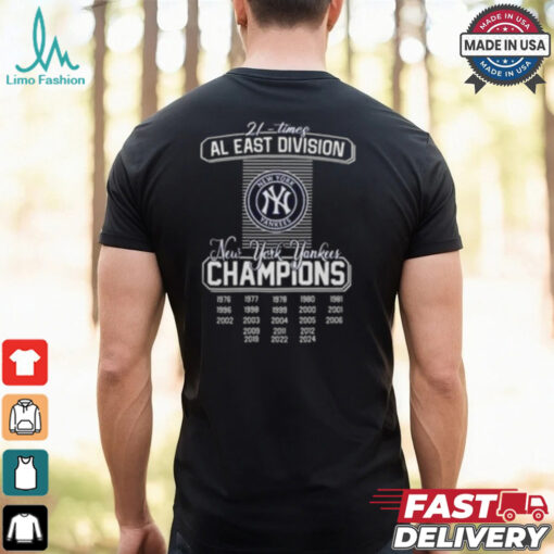 New York Yankees 21 Times AL East Division Champions 2024 Shirt