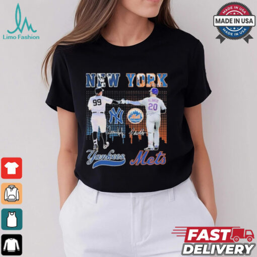 New York Yankees Aaron Judge New York Mets Pete Alonso 2024 Signatures Shirt