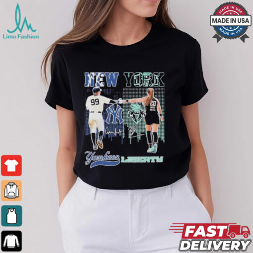 New York Yankees Aaron Judge X New York Liberty Sabrina Ionescu Signatures shirt