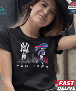 New York Yankees Baseball Buffalo Bills Football The Friends The Proud Signatures T Shirt