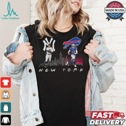 New York Yankees Baseball Buffalo Bills Football The Friends The Proud Signatures T Shirt