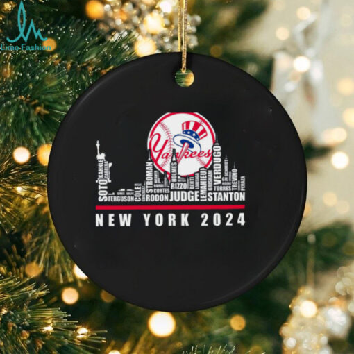 New York Yankees baseball skyline names player 2024 logo shirt