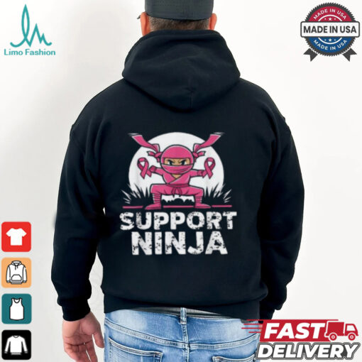 Ninja Breast Cancer Awareness Shirt, Toddler Boys Support Survivor Clothing