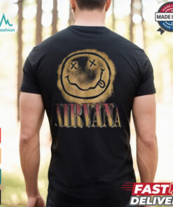 Nirvana Big Gradient Smile Face Graphic Band Classic T shirt For Men And Women