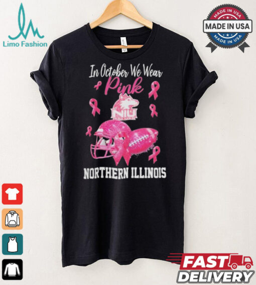 Northern Illinois Huskies In October We Wear Pink Breast Cancer Awareness Logo shirt