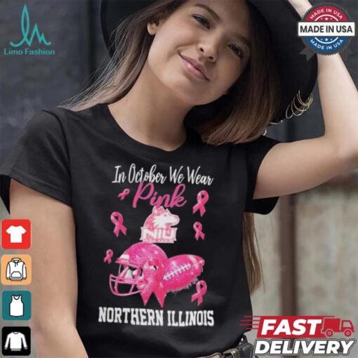 Northern Illinois Huskies In October We Wear Pink Breast Cancer Awareness Logo shirt