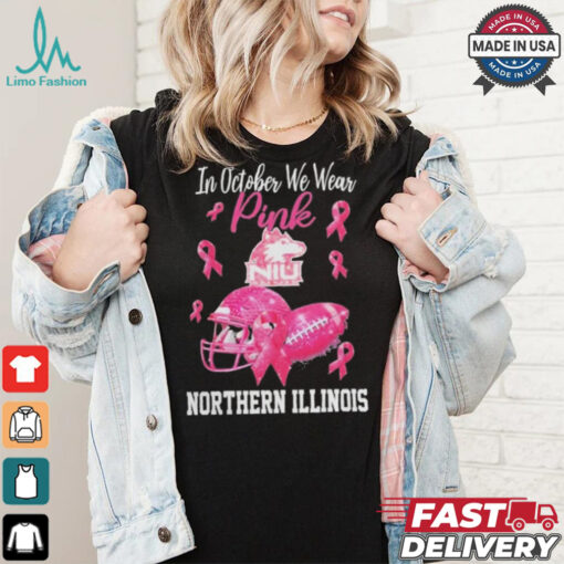 Northern Illinois Huskies In October We Wear Pink Breast Cancer Awareness Logo shirt