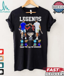 Novak Djokovic and Roger Federer legends thank you for the memories signatures shirt