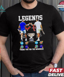 Novak Djokovic and Roger Federer legends thank you for the memories signatures shirt