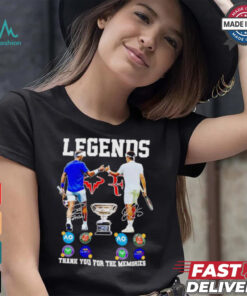 Novak Djokovic and Roger Federer legends thank you for the memories signatures shirt