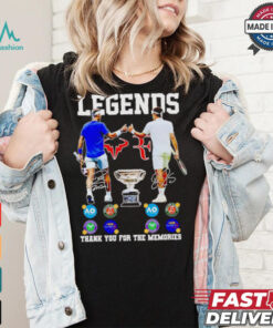 Novak Djokovic and Roger Federer legends thank you for the memories signatures shirt