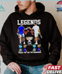 Novak Djokovic and Roger Federer legends thank you for the memories signatures shirt