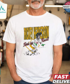 Oakland Athletics Rickey Henderson steals the 939 record player caricature shirt