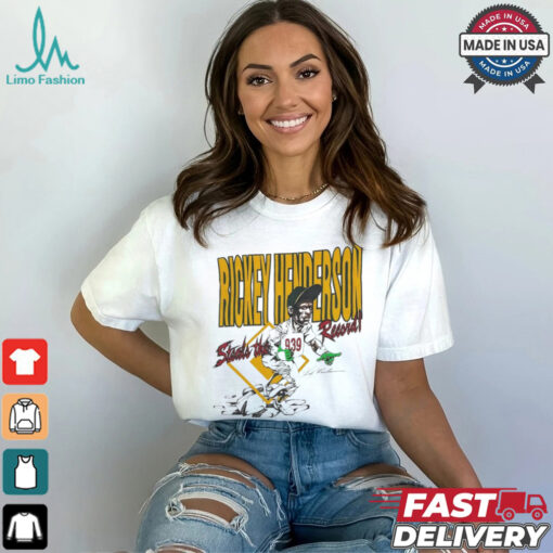 Oakland Athletics Rickey Henderson steals the 939 record player caricature shirt