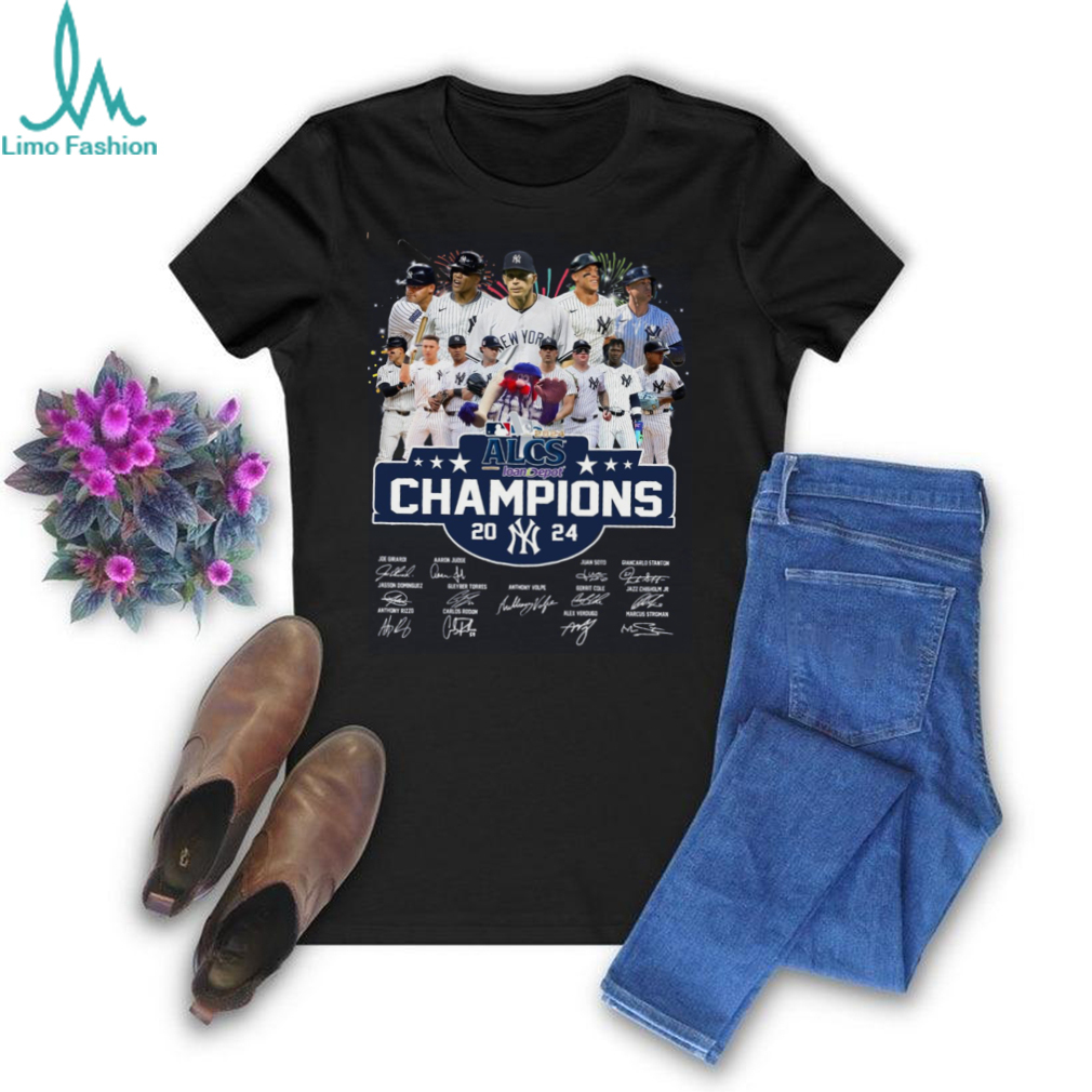 Official ALCS Champions 2024 New York Yankees Signatures Fireworks Shirt Official ALCS Champions 2024 New York Yankees Signatures Fireworks Shirt