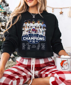Official ALCS Champions 2024 New York Yankees Signatures Fireworks Shirt