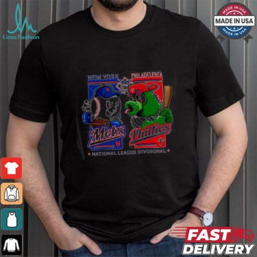 Official American League Divisional New York Mets vs Philadelphia Phillies mascot shirt