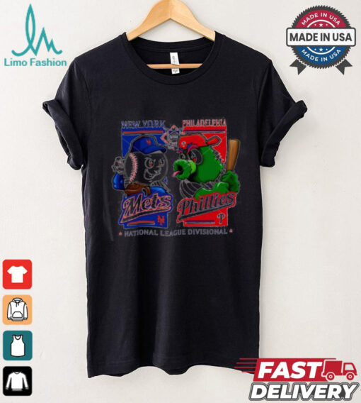 Official American League Divisional New York Mets vs Philadelphia Phillies mascot shirt