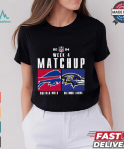 Official Buffalo Bills vs Baltimore Ravens 2024 NFL Week 4 Matchup T Shirt