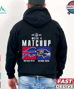 Official Buffalo Bills vs Baltimore Ravens 2024 NFL Week 4 Matchup T Shirt