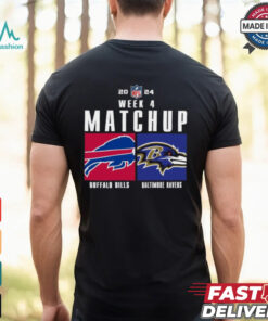 Official Buffalo Bills vs Baltimore Ravens 2024 NFL Week 4 Matchup T Shirt