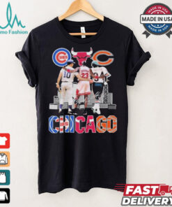 Official Chicago Cubs Ron Santo Chicago Bulls Michael Jordan Chicago Bears Walter Payton T Shirt