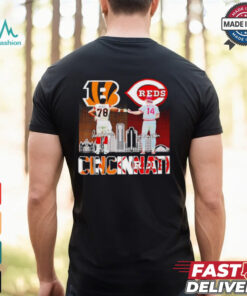 Official Cincinnati Bengals Anthony Munoz and Reds Rosa skyline shirt