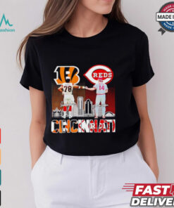 Official Cincinnati Bengals Anthony Munoz and Reds Rosa skyline shirt