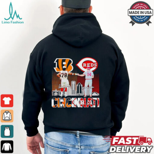 Official Cincinnati Bengals Anthony Munoz and Reds Rosa skyline shirt