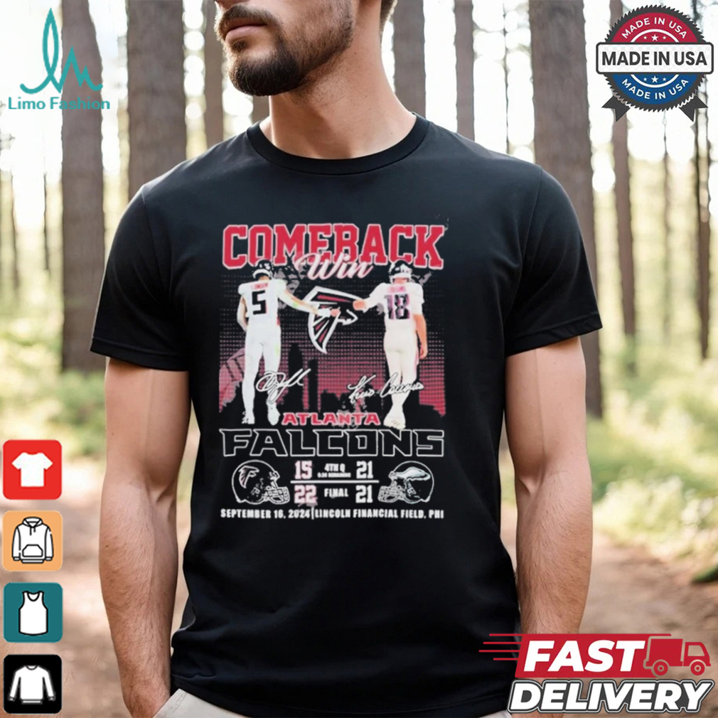 Official Comeback Win Atlanta Falcons September 16, 2024 Lincoln Financial Field, Phi Signature T Shirt Official Comeback Win Atlanta Falcons September 16, 2024 Lincoln Financial Field, Phi Signature T Shirt