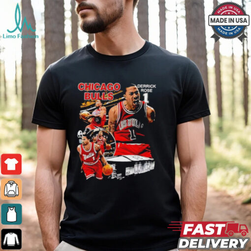 Official Derrick Rose no 1 Chicago Bulls basketball graphic shirt